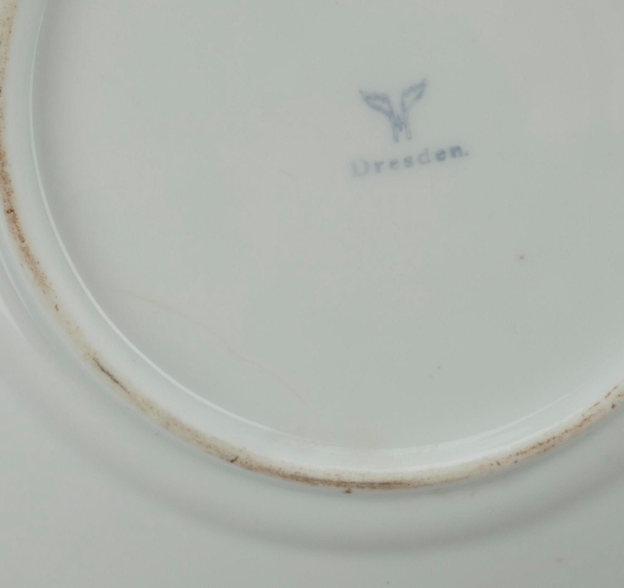 TALLRIKAR, 5 st, porslin, stämplad i godset Meissen, 1900-tal.