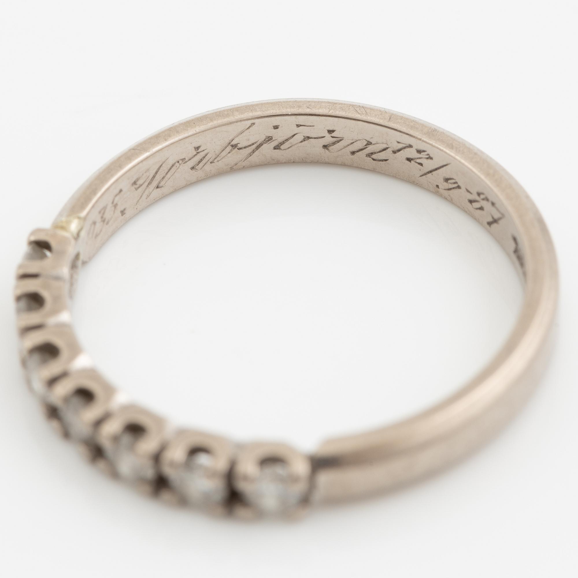 Ring, half eternity band, Strömdahls, 18K white gold set with brilliant-cut diamonds.