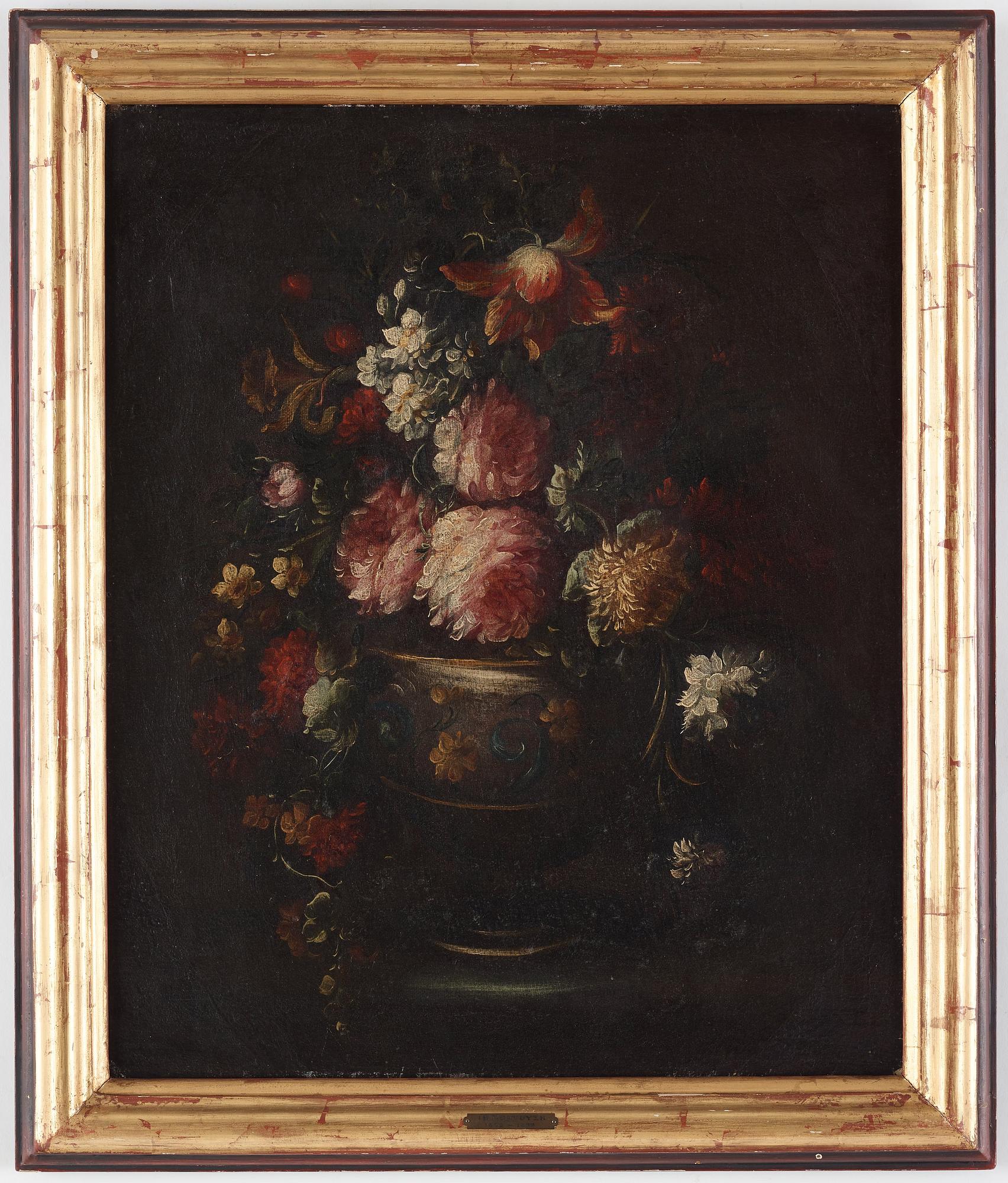 JEAN BAPTISTE MONNOYER, hans efterföljd. Ett par. Osign. Uppfodrad duk 65 x 54 cm vardera.