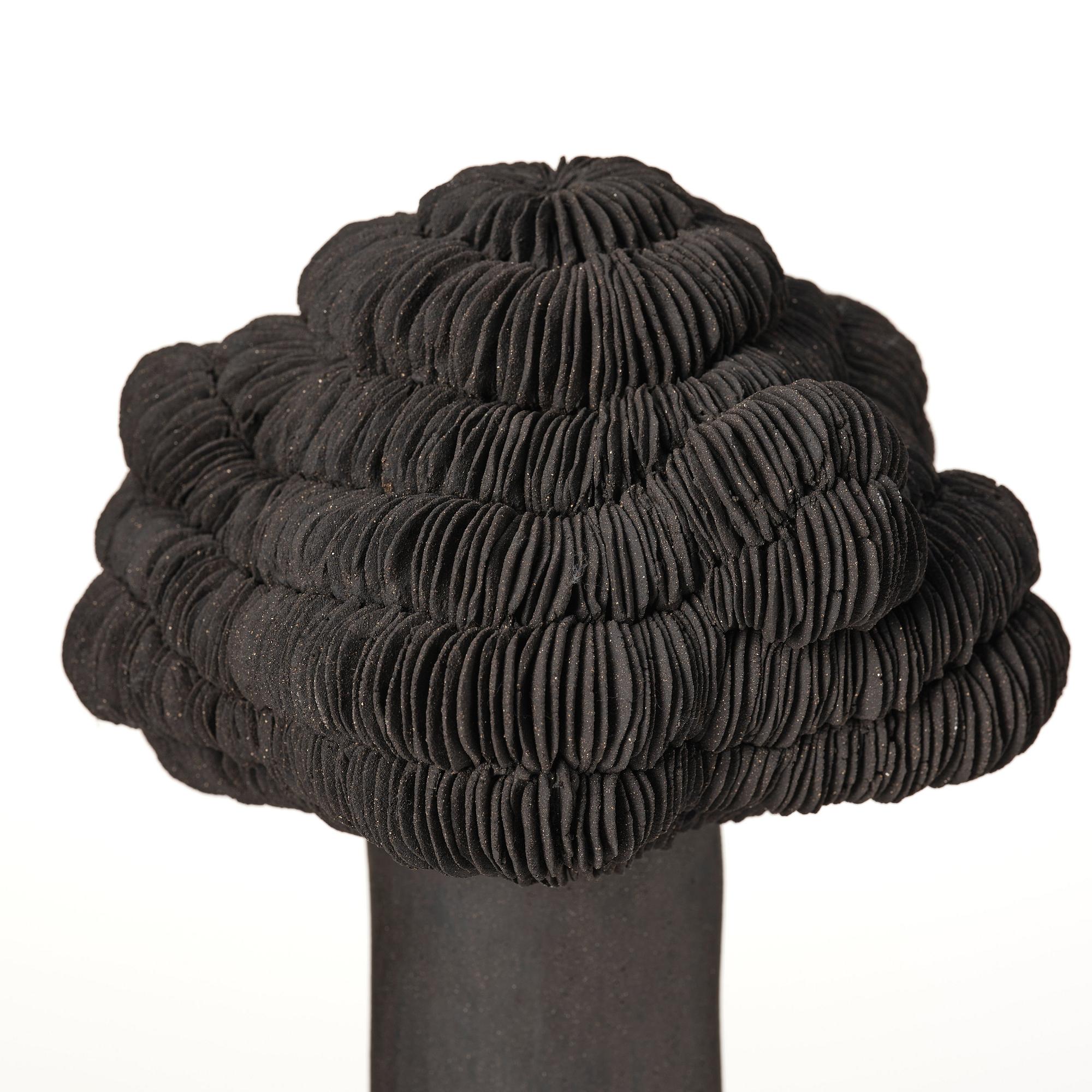 Carl Richard Söderström, a black stoneware sculpture 'Young Tree', his own workshop, Stockholm 2013.