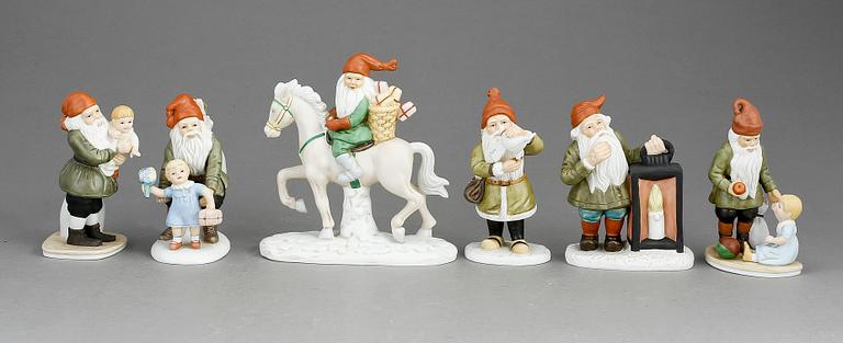 FIGURINER, 6 st, porslin, efter Jenny Nyström, utgivna av Kalmar Läns Museum.