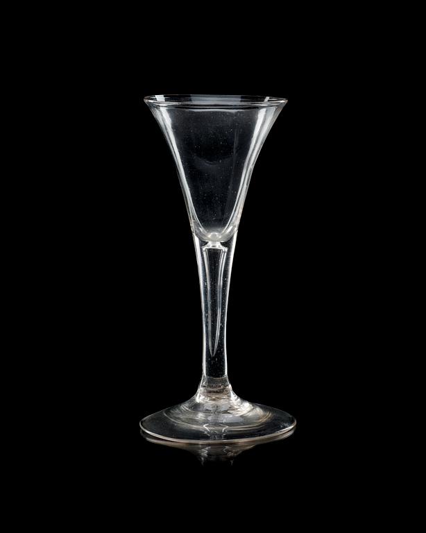 An 18th Century wine glass, Swedish or English.
