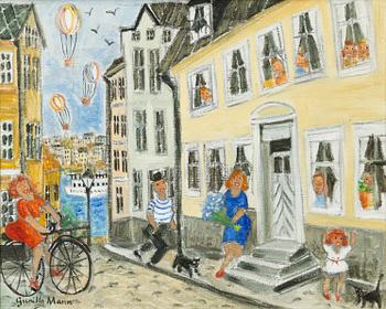 Gunilla Mann, 'Cykelfärd på Nytorgsgatan (Bicycle ride on Nytorgsgatan)'.