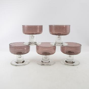 Tapio Wirkkala, glass, 5 pcs, "Rovaniemi", Venini, Italy, 1970s.