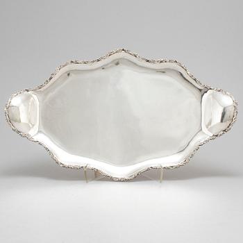 A sterling silver tray from Mexico.