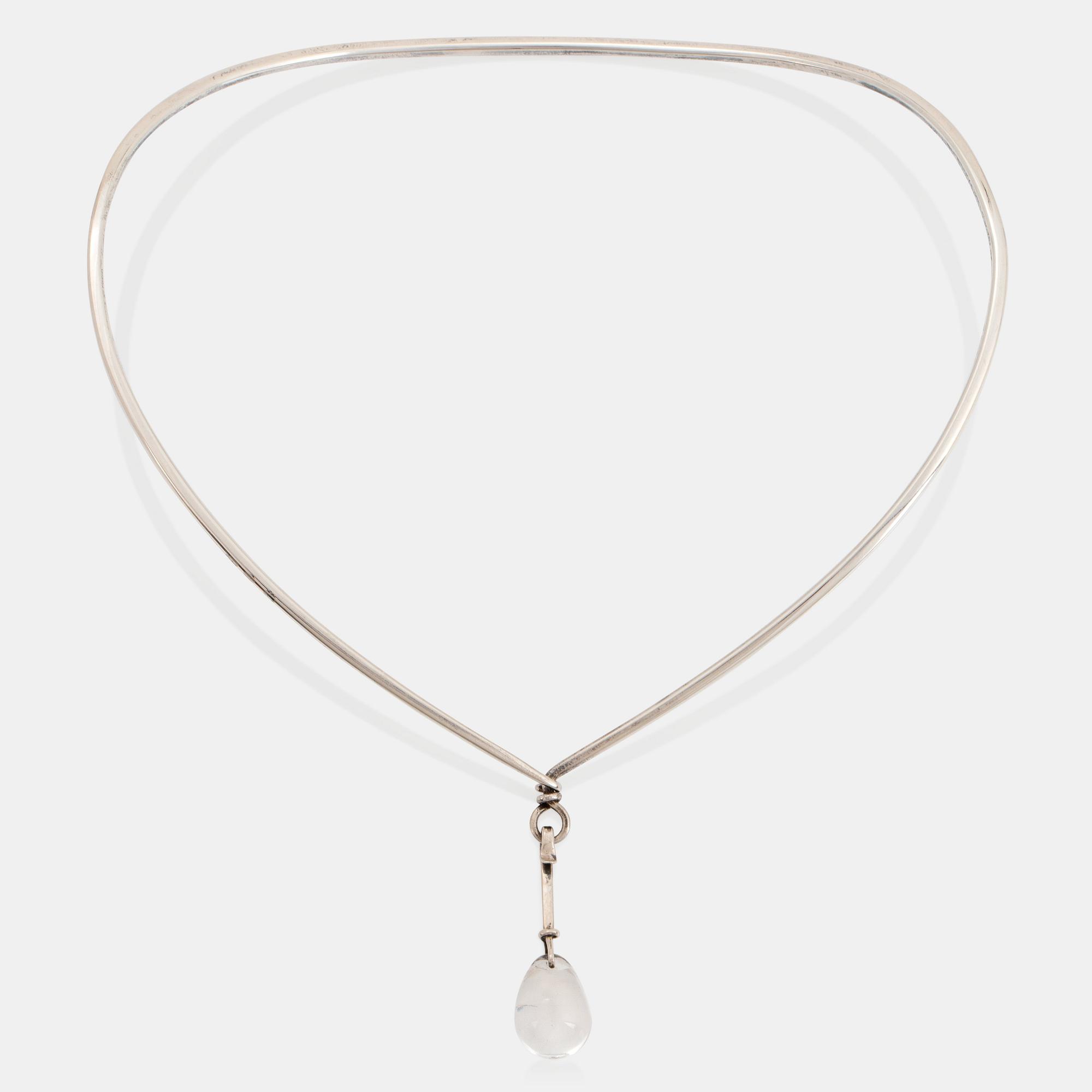 Vivianna Torun Bülow-Hübe, a silver necklace with pendant, executed in her own workshop, Stockholm 1964.