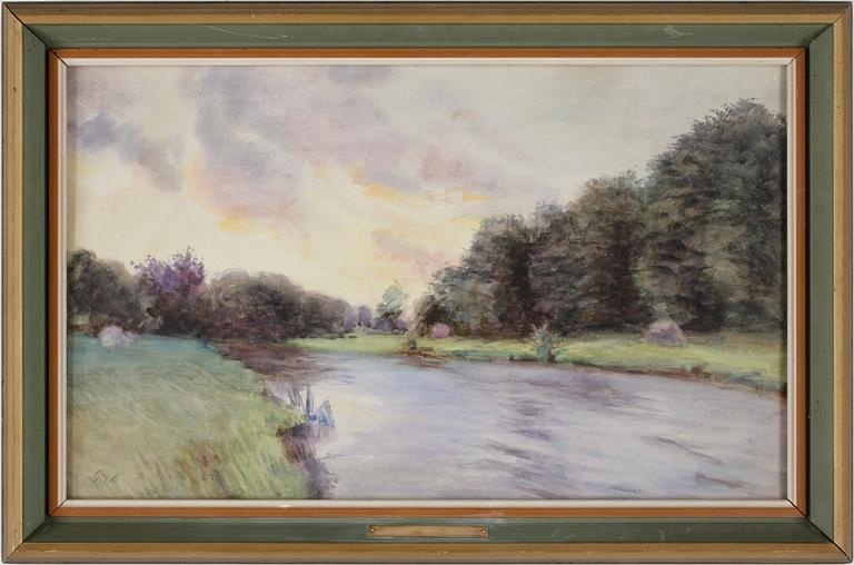 PRINSESSAN MARIE AV ORLÉANS, akvarell, mongramsign.