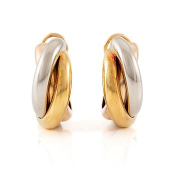 478. Cartier a pair of "Trinity" earrings in 18K gold in three colours.