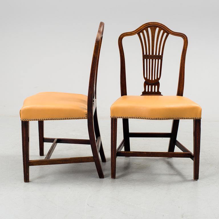 Six English 18th century chairs.