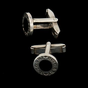 MANSCHETTKNAPPAR, sterling och onyx, Bulgari, 1900-tal.
