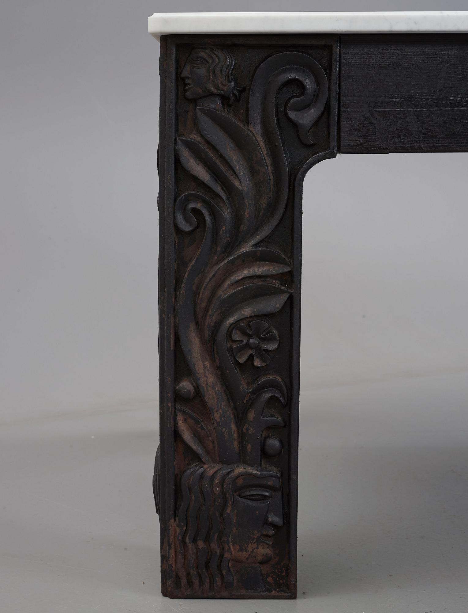 Anna Petrus, four cast iron reliefs, Näfveqvarn, Sweden, pieces of a table designed for the Metropolitan exhibition in New York 1927.