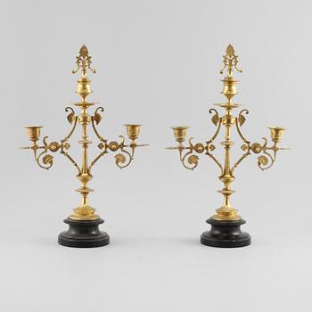 KANDELABRAR, ett par, 1800-talets andra hälft.