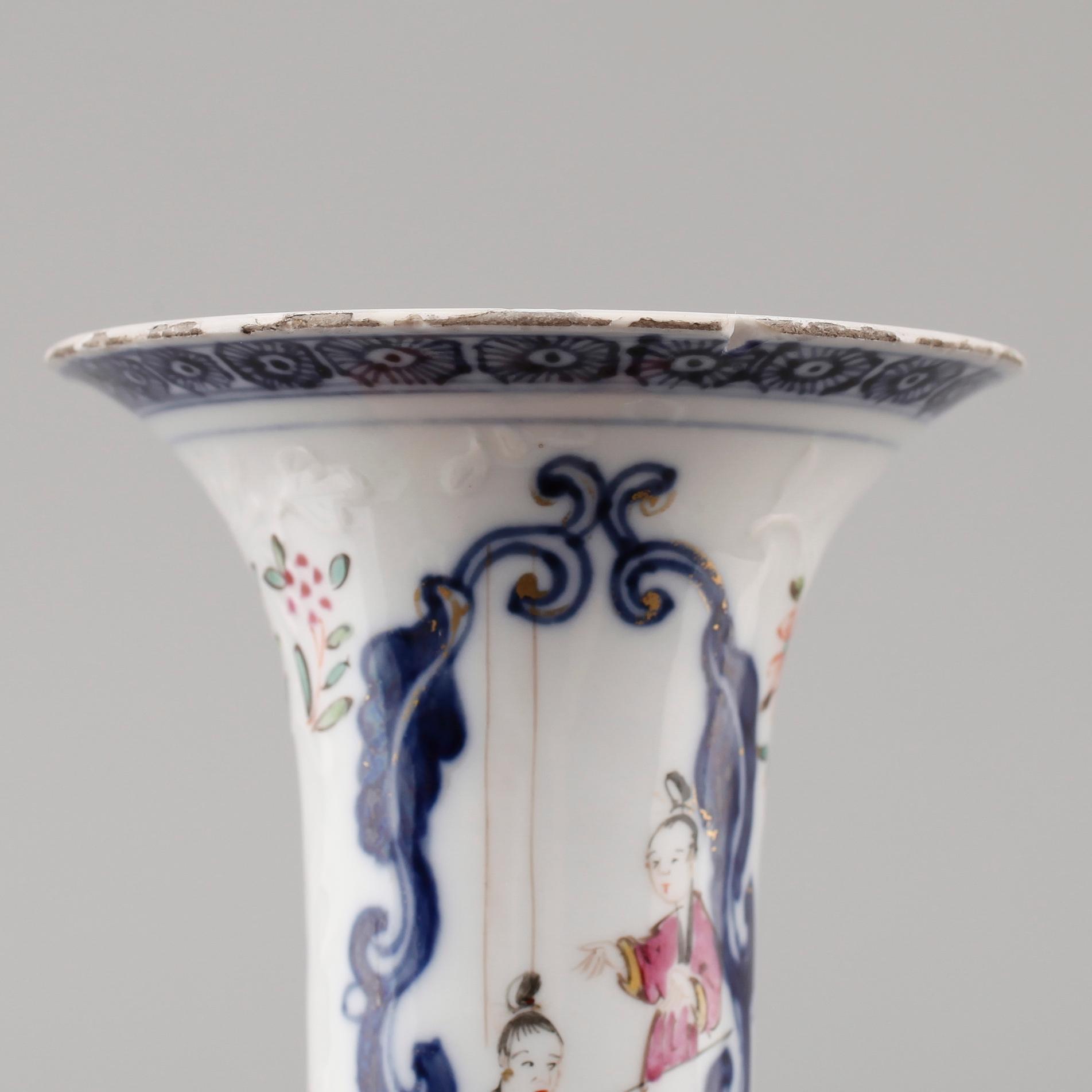SAMLING KINESISKT PORSLIN, 9 delar, Qianlong 1736-1795.