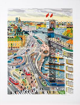 MONA HUSS WALIN, färglitografier, 2 st, sign, dat 2000 resp -80, o numr 159/450 resp 79/460.