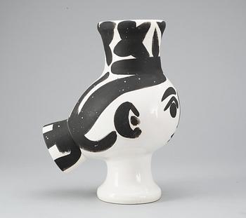 A Pablo Picasso faience vase 'Chouette femme', Madoura Vallauris, France 1951.