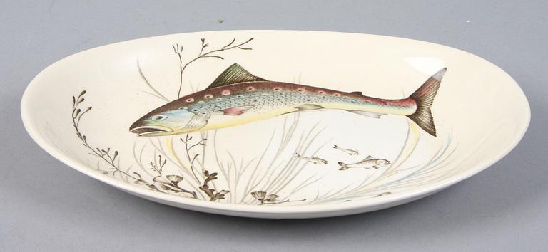 FISKSERVIS, 14 delar, flintgods, Johnsons Bros. England.