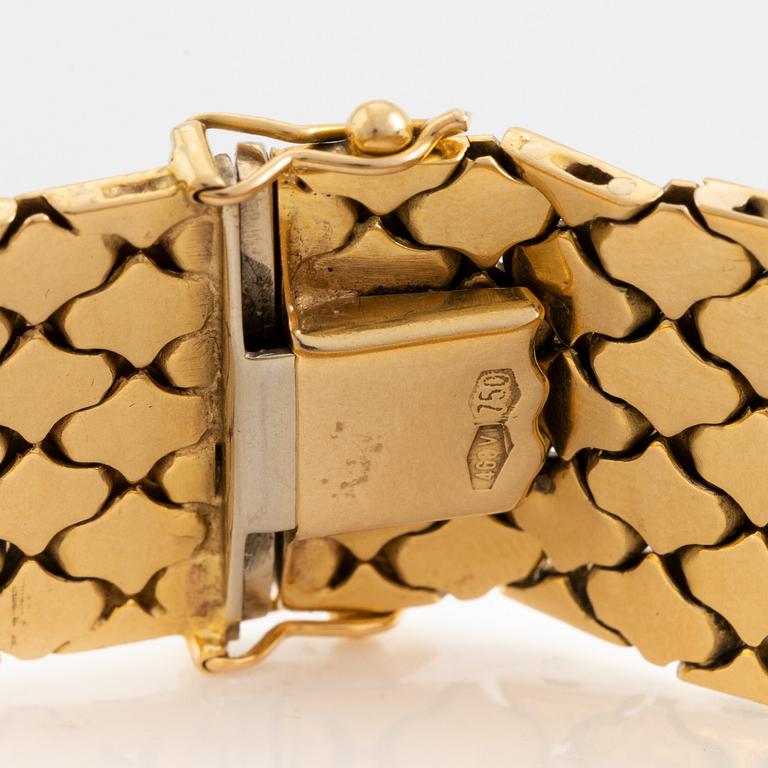 18K three colour gold bracelet, Vicenza, Italy.