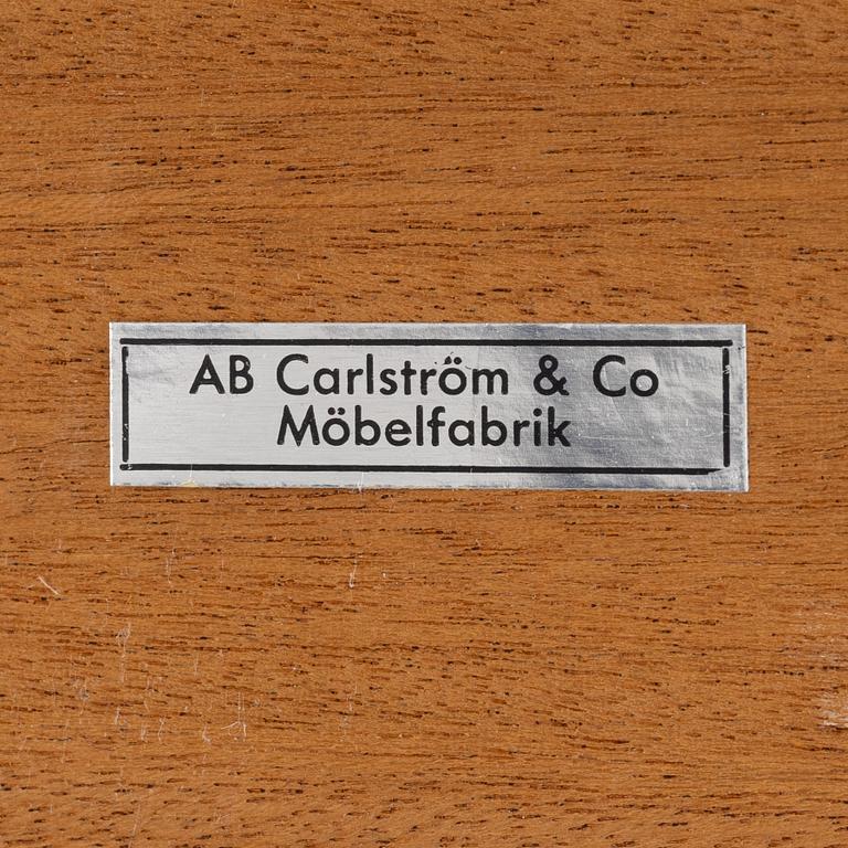 A pair of teak veneered bedside tables, 1960's.