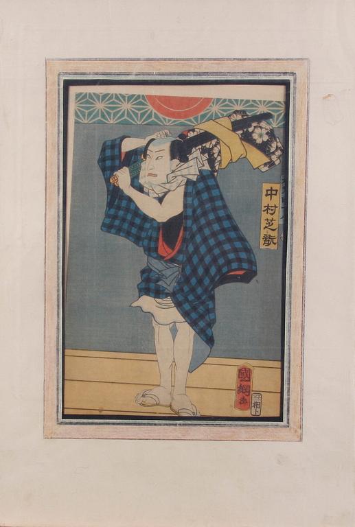UTAGAWA, KUNITSUNA, tillskriven. Träsnitt, Japan, 1800-tal.