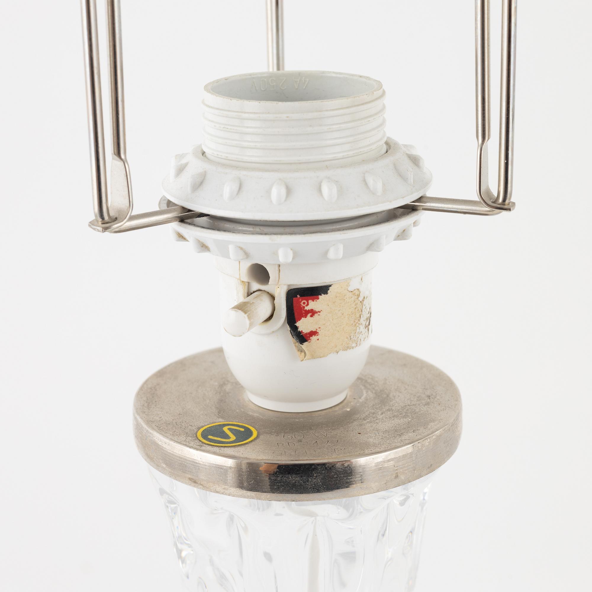 Carl Fagerlund, a pair of table lamps, model RD 1477, Orrefors.