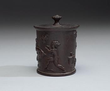 A Carl Elmberg cast iron tobacco jar, Näfveqvarns Bruk.