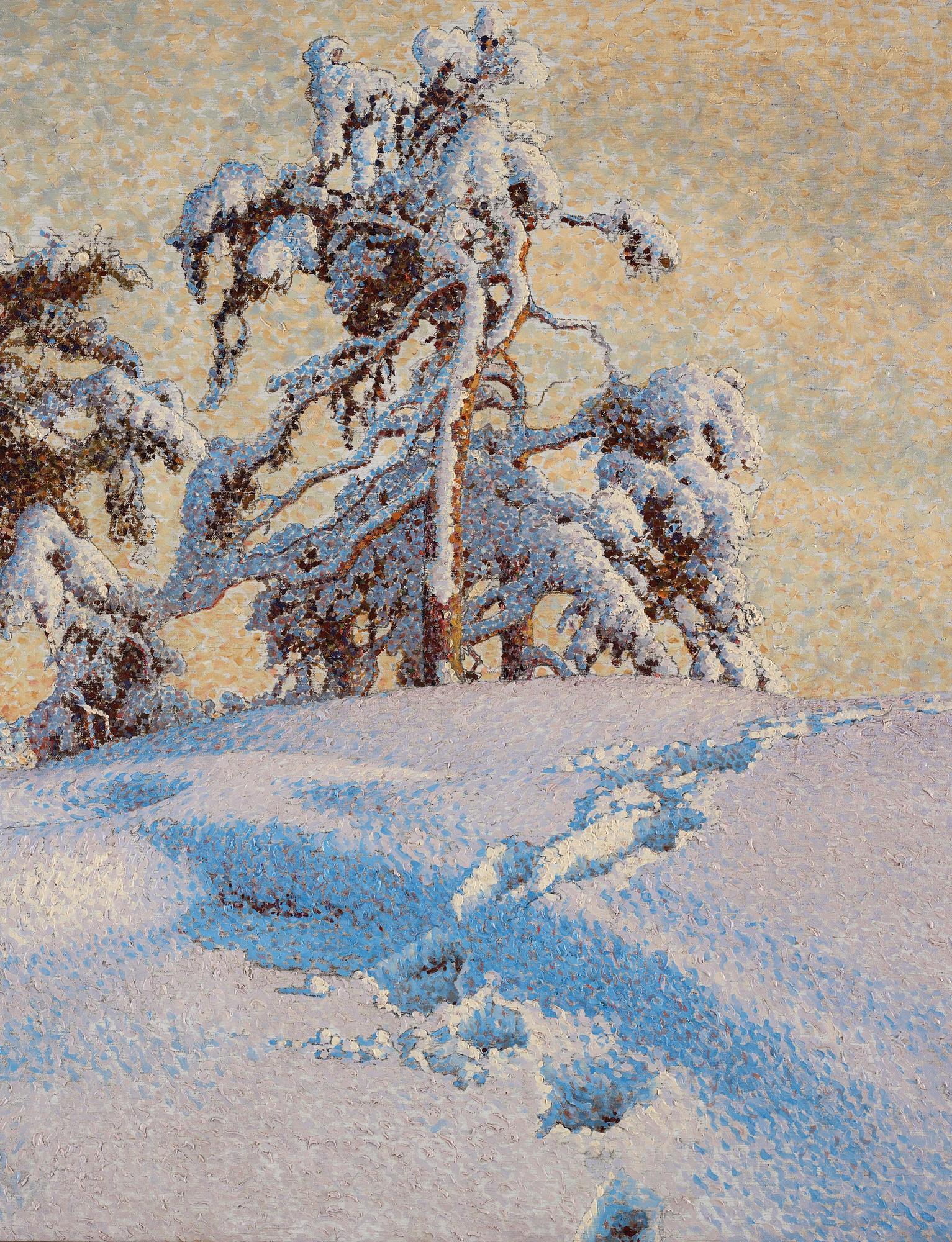 Gustaf Fjaestad, Tracks in deep snow.