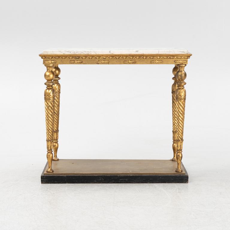 Jonas Frisk, spegel med konsolbord, sengustavianska, (spegelfabrikör i Stockholm 1805-1824).