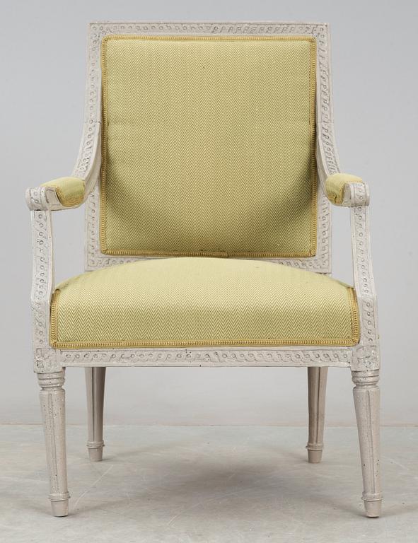 A Gustavian late 18th century armchair.