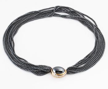 COLLIER, med briljantslipad diamant och hematiter, Ole Lynggaard.