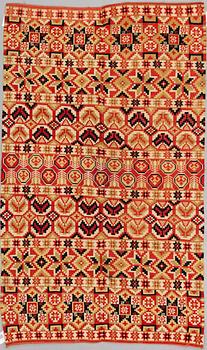 A BED COVER, flat weave, ca 178 x 104 cm, Scania (Skåne) around 1830.