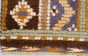 Märta Måås-Fjetterström, a carpet, "Blå randig", knotted pile, ca 141,5-143 x 83-85 cm, signed MMF.