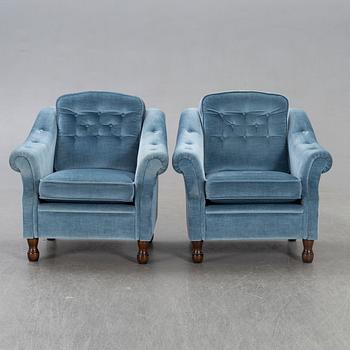 Armchairs, a pair, 1970s.