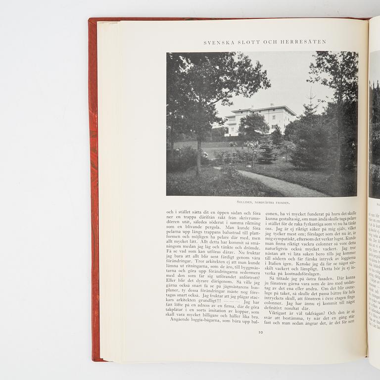 Bokverk, Svenska slott och herresäten, ny samling, 3 + 1 volymer, Natur och Kultur, Stockholm, 1932-1934.