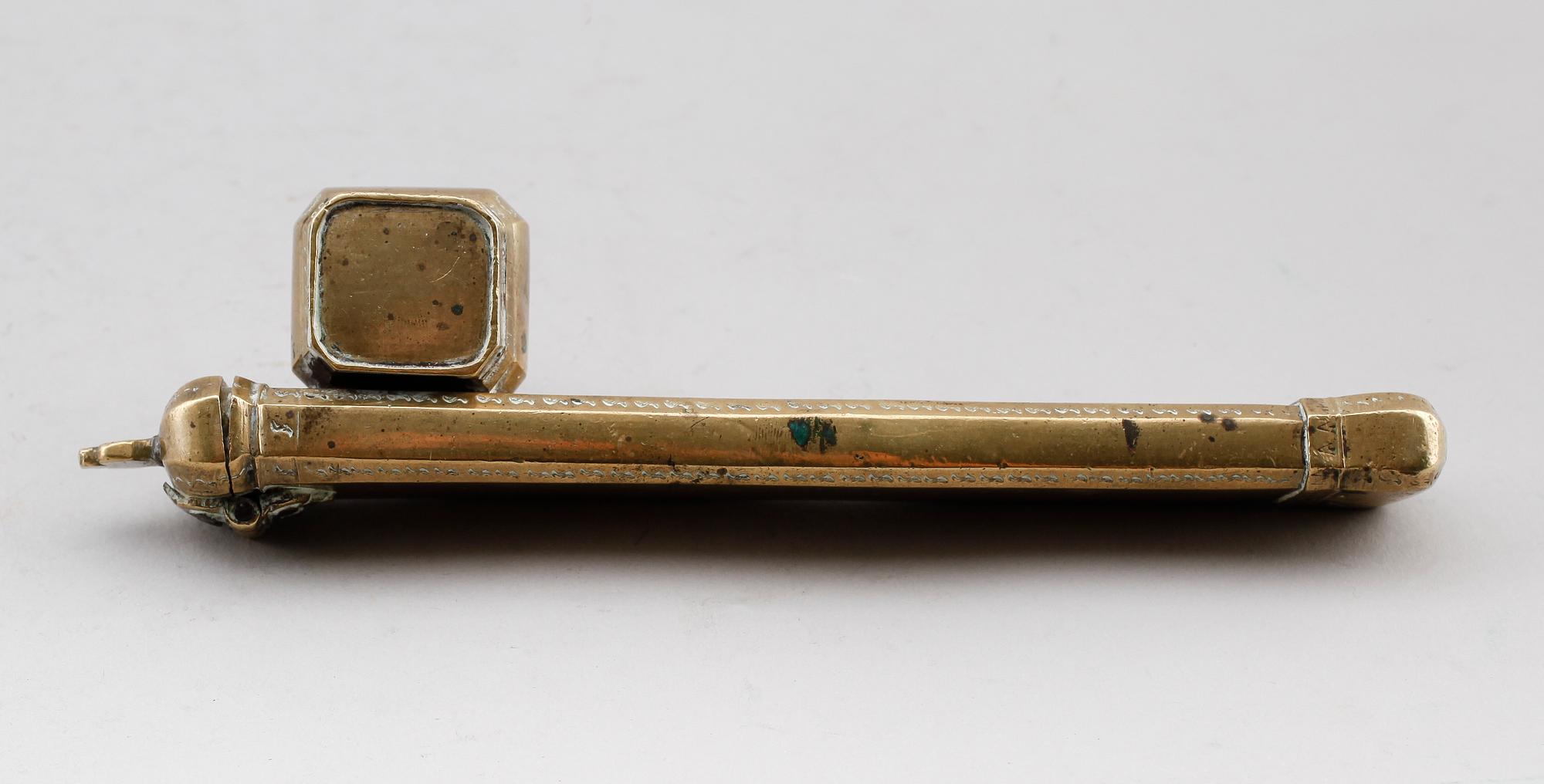 SKRIVSET, mässing, orientaliskt, 1800-/1900-tal.