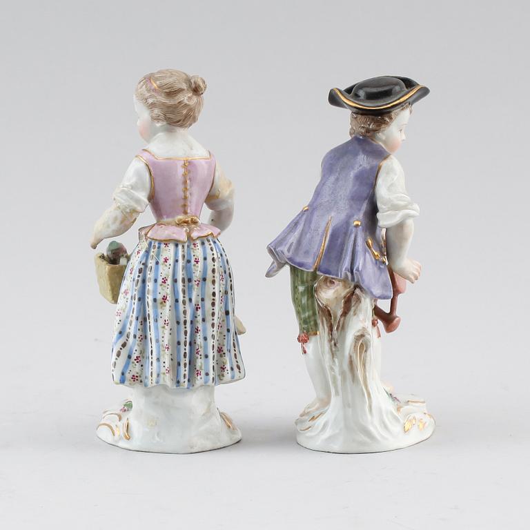 FIGURER, 1 par, porslin, Meissen, 1900-talets första hälft.