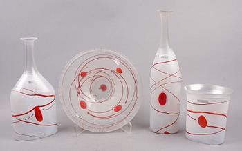 PARTI GLAS, 4 delar, Bertil Vallien Boda.