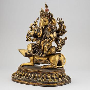 Ganesha, patinerad brons. Tibet, 1900-talets mitt.