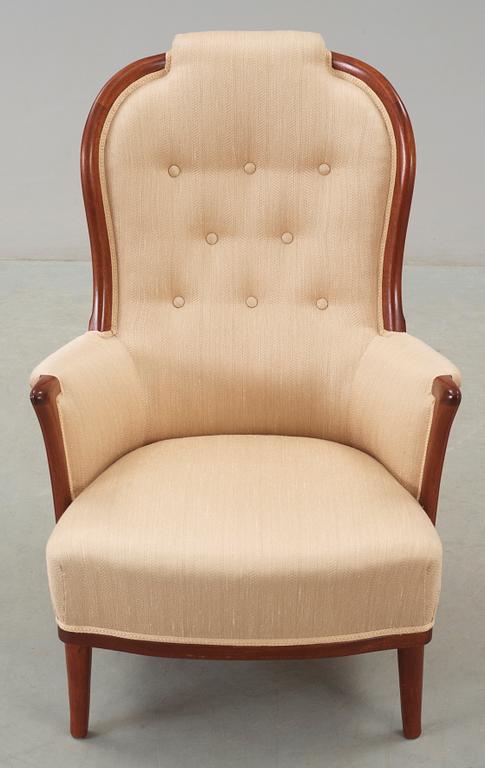 FÅTÖLJ, "Vår fru", Carl Malmsten, OH  Sjögren, 1900-talets slut.