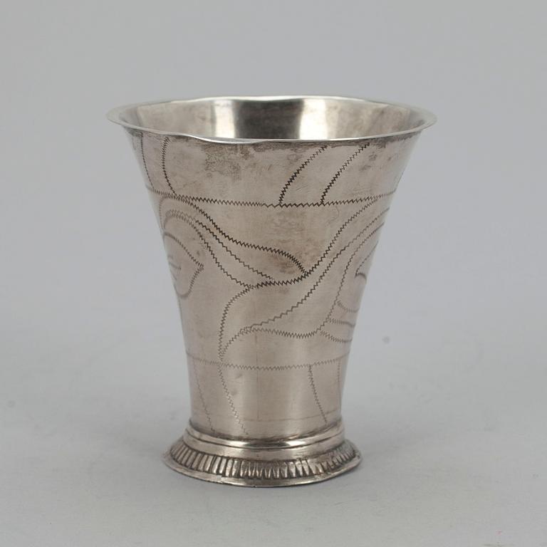 BÄGARE, silver, Finland, Tavastehus 1782, Petter Törnqvist. Vikt 52 g.
