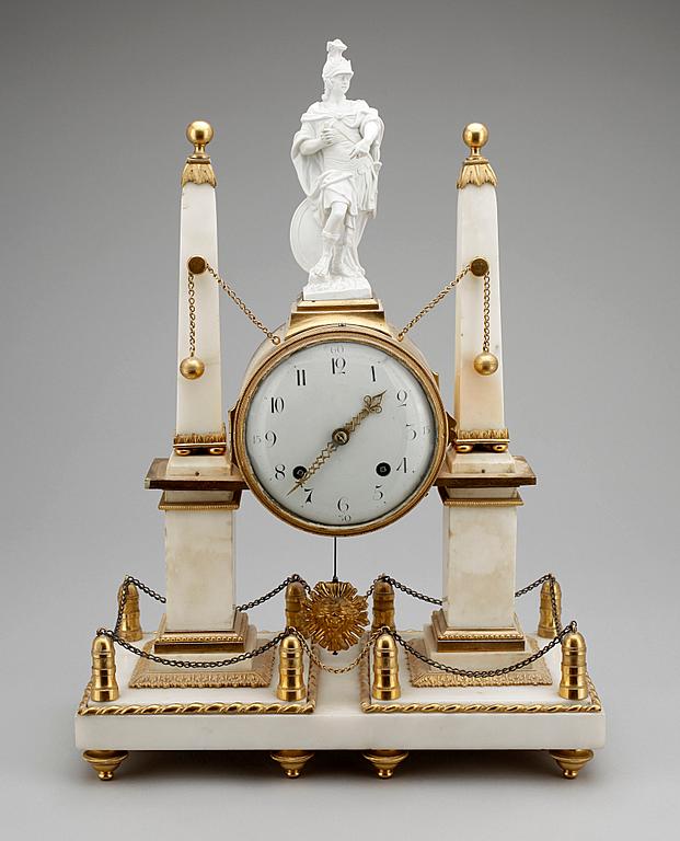 A Louis XVI late 18th century mantel clock.