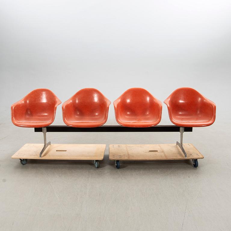 Charles & Ray Eames, Sofa, "Eames Plastic Side Chair RE beam seating", Herman Miller, second half of the 20th century.