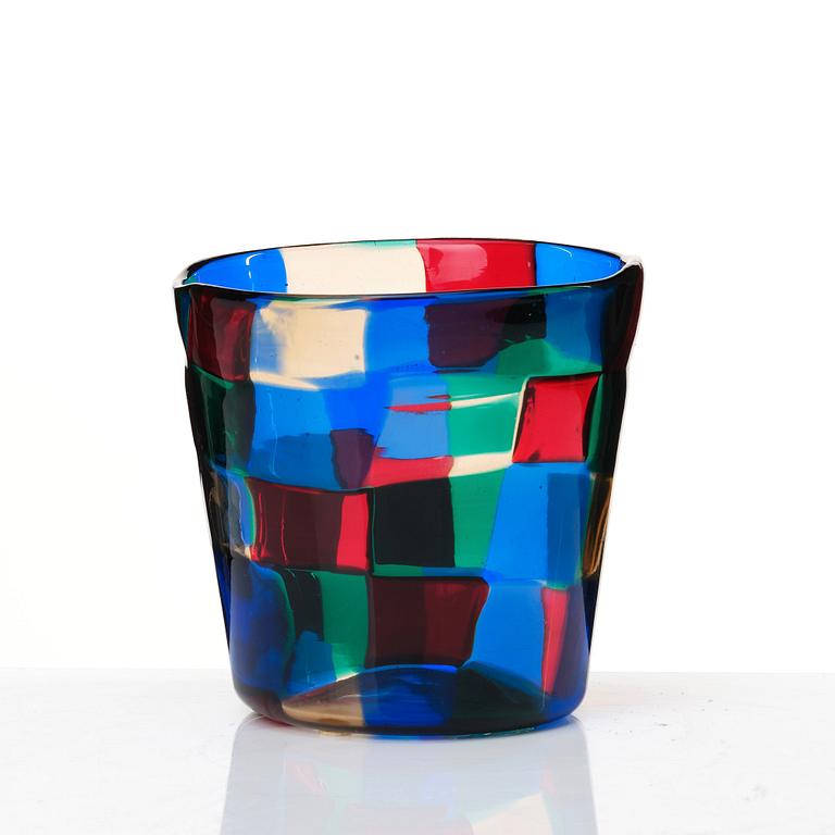 Fulvio Bianconi, a pezzato vase, Venini Murano Italy, 1950-1960s.