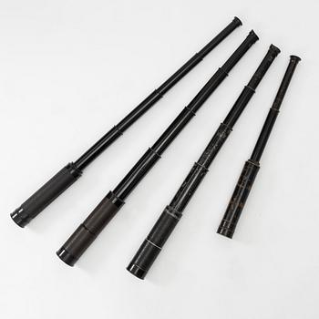 Four telescopes, 20th century, of which 2 by Busch.