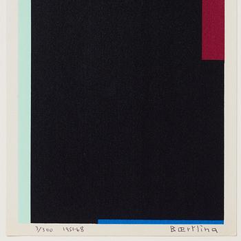 Olle Baertling, silkscreen in colours, 1951-68, signerad 3/300.