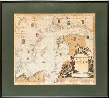 Johannes Van Keulen (1654-1715), kartta Itämerestä, Amsterdam noin 1680 tai myöhemmin.