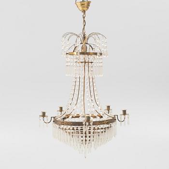 A Gustavian style chandelier, first half of the 20th Century.