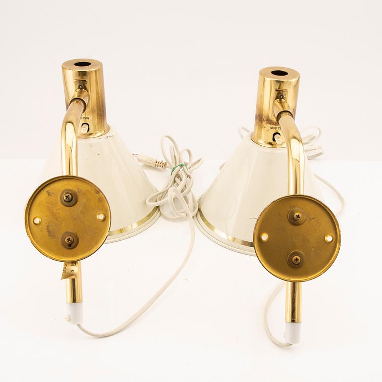 Wall lamps, a pair of Örsjö lighting from the late 20th century.