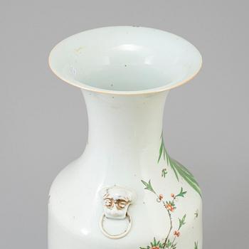 A large Chinese 20th century famille rose porcelain vase.