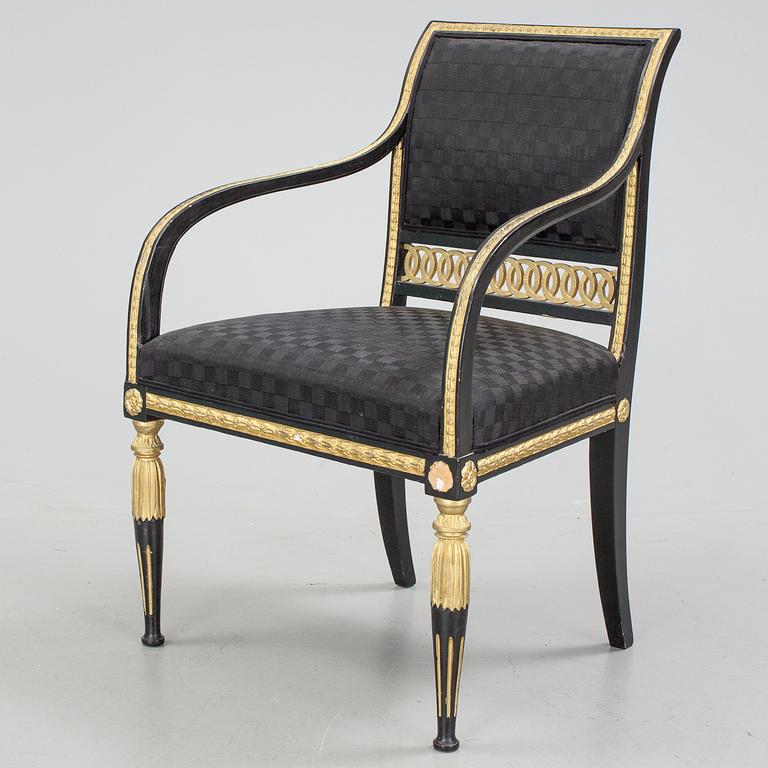 KARMSTOL, sengustaviansk, omkring 1800.