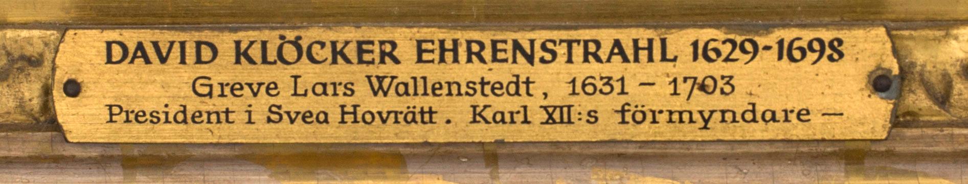 David Klöcker Ehrenstrahl Hans ateljé, "Greve Lars Wallenstedt" (1631-1703).